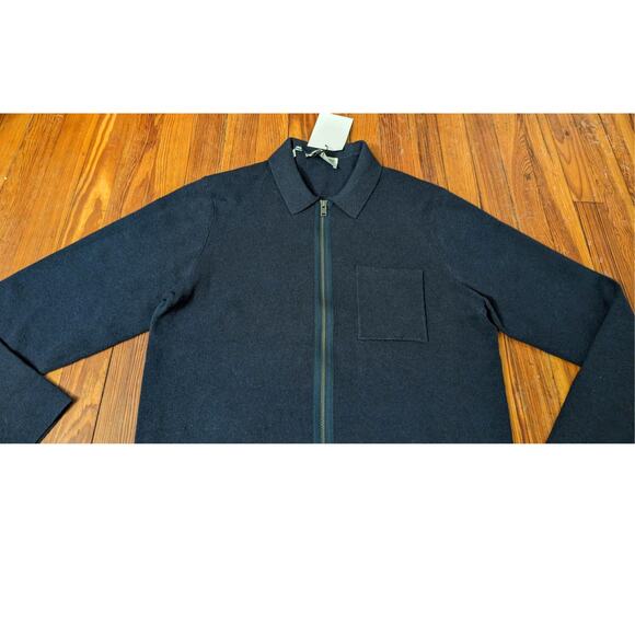 Selected Homme Mens Size Large zipper Front neck bottom Jacket Navy Blue - Picture 4 of 7